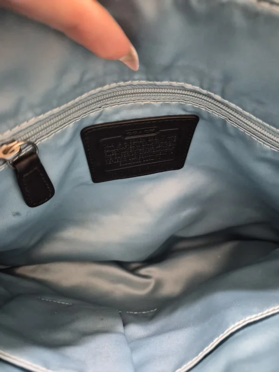 Coach Black and Gray Signature Crossbody with Leather Trim - Picture 4 of 4